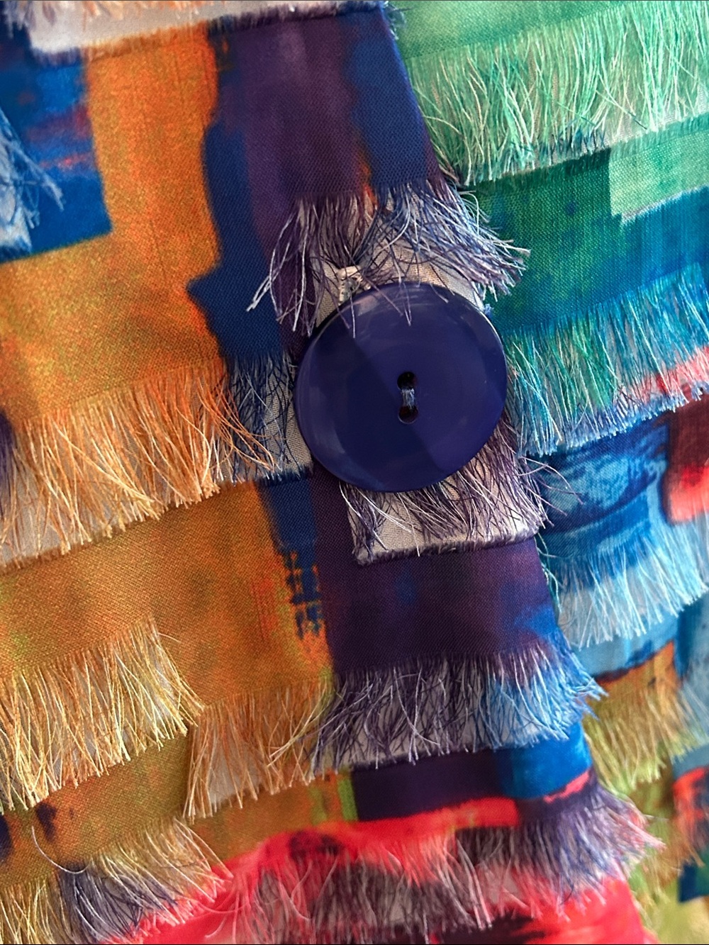 Multicolor Fringe Patchwork Women's Jacket - Picture 4 of 6